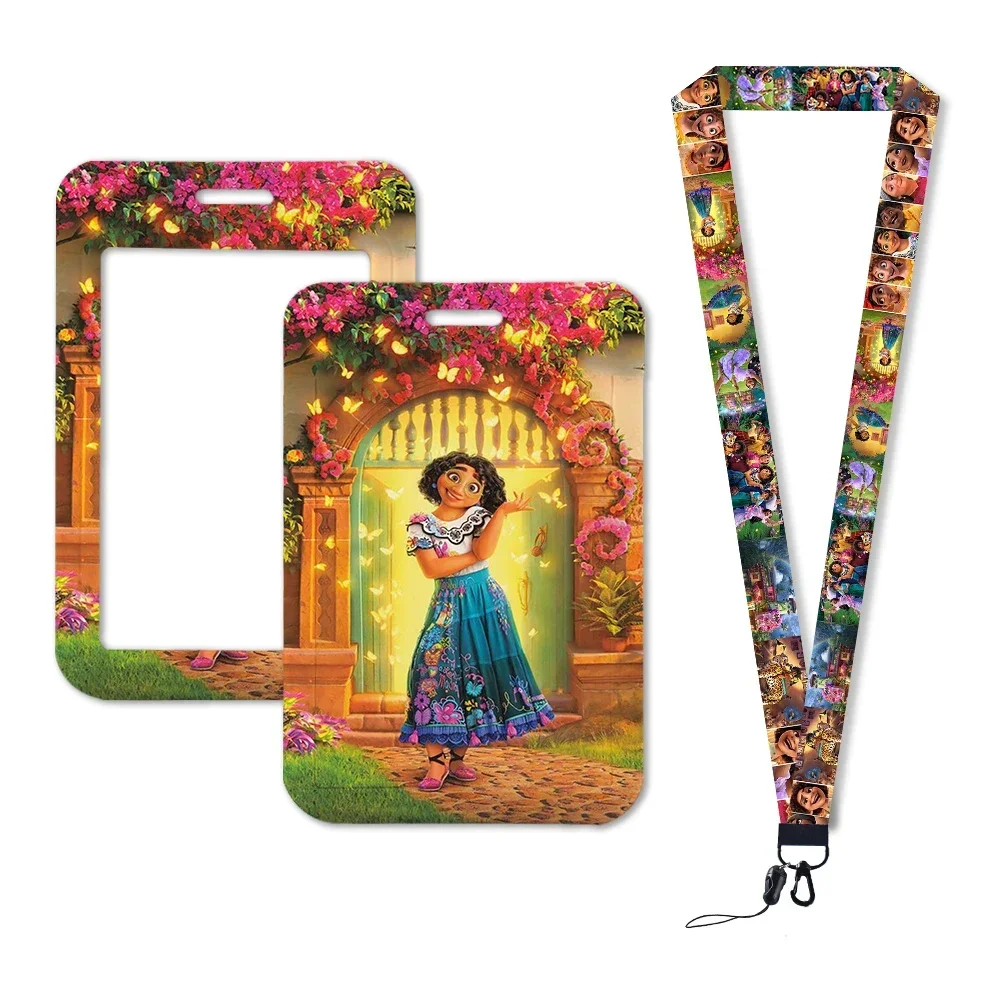 Porte-carte de crédit Disney Encanto pour filles, porte-carte d'identité, sac de voyage pour étudiant, banque, bus, carte de visite, accessoires de badge, porte-clés, cadeau pour femme