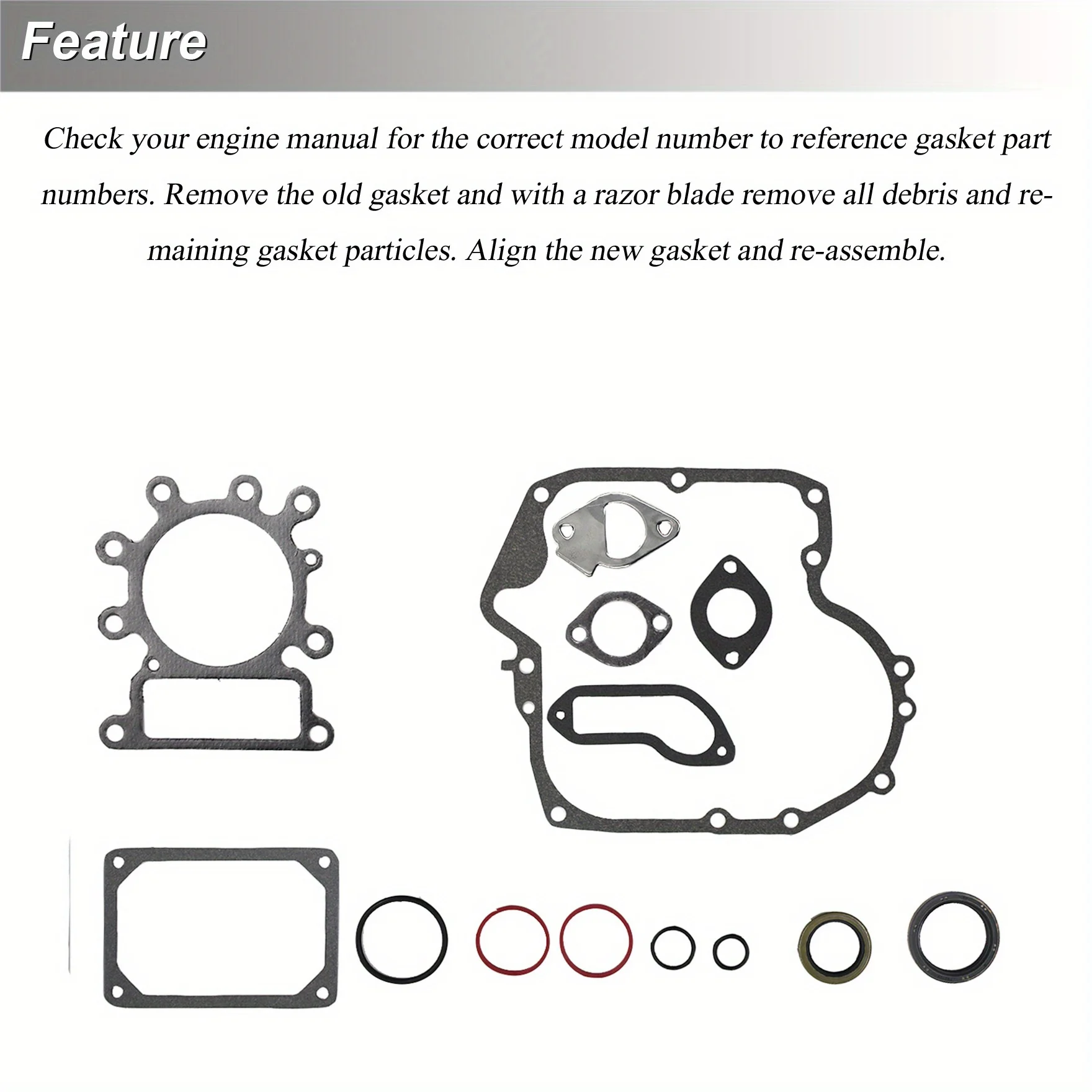 796187 Engine Gasket Kit Replacement for Most 31G700, 31L700, 319000, 31A000 Vertical Model Engines