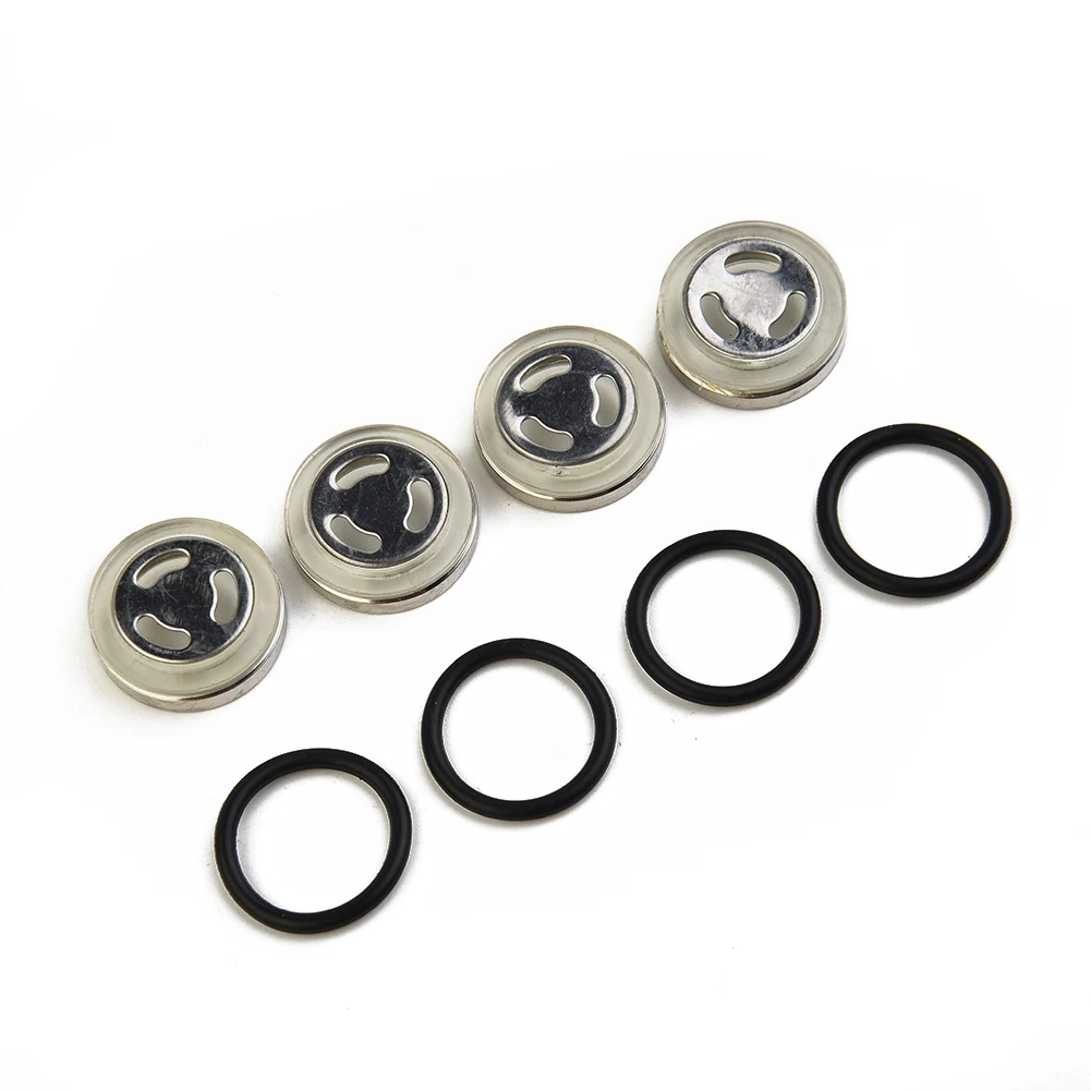 4 Piece 18mm Sight Glass Assembly for Motorcycle Brake Master Cylinder Reservoir with Compatible Sealing Gasket Set