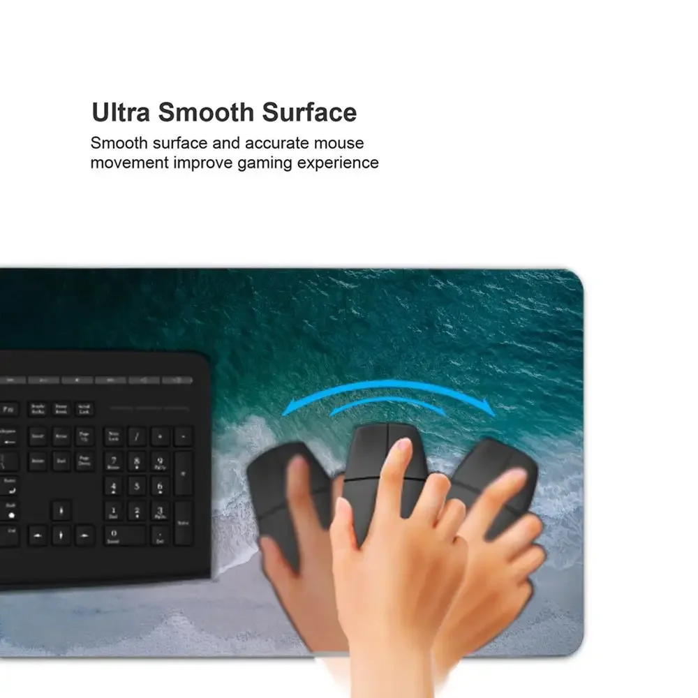 Ondas de praia mouse pad gamer xl computador grande personalizado mousepad xxl tapetes de mesa tapete de borracha natural escritório tapete de mouse pc