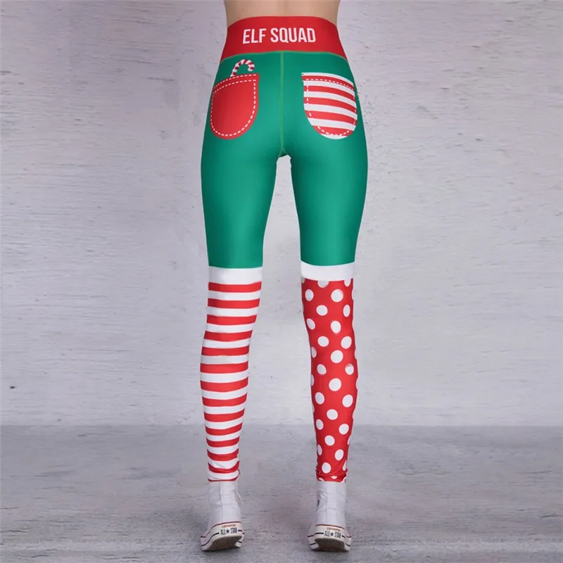 High Waist Fashion Leggings Women Fitness Running Yoga Leggings Christmas printed LeggingsPants  Gym Tight Leggings