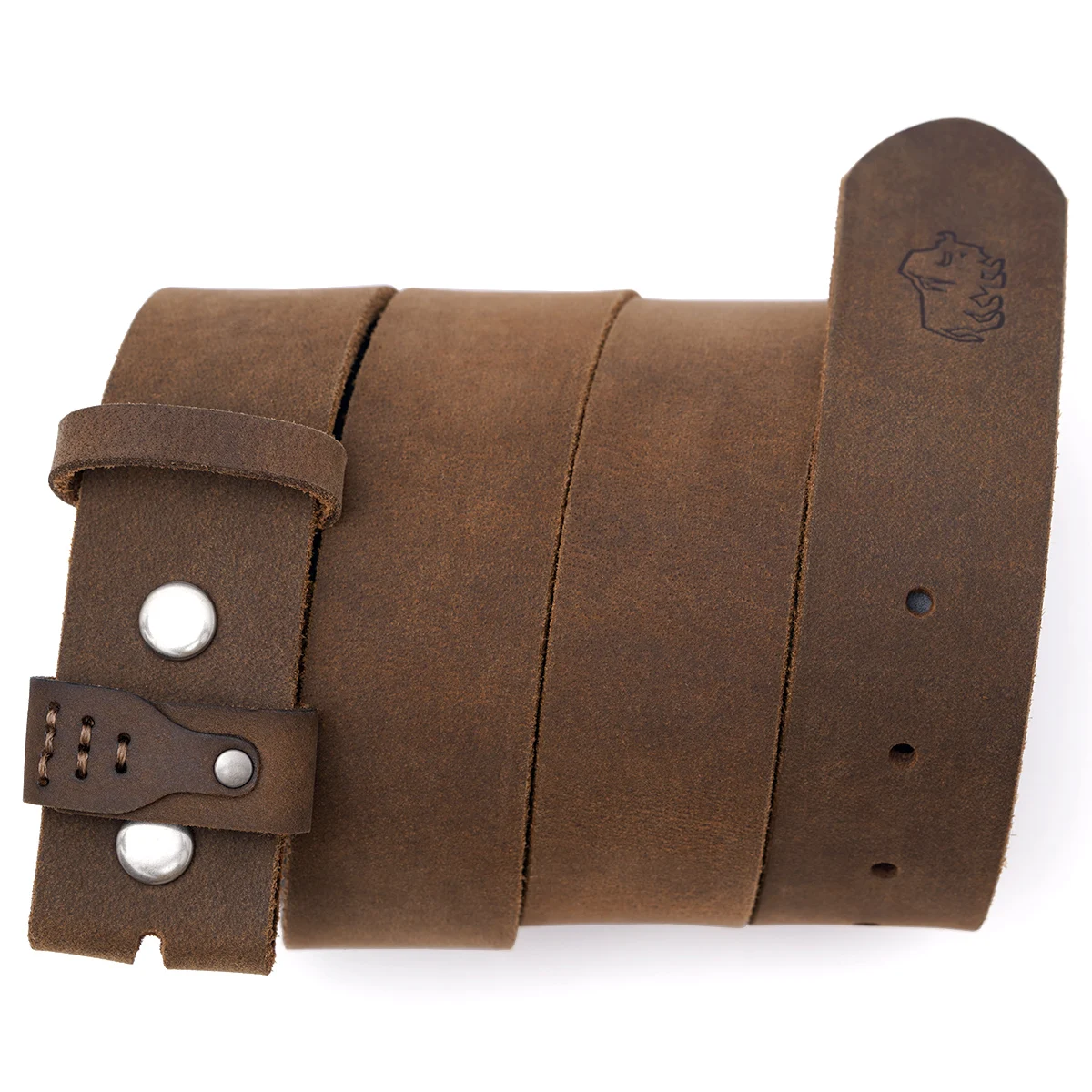 Retro 3.8cm Width Top Layer Cowhide Belt Without Buckle Comfortable Durable High-quality No Buckle Belt For Men Daily Use