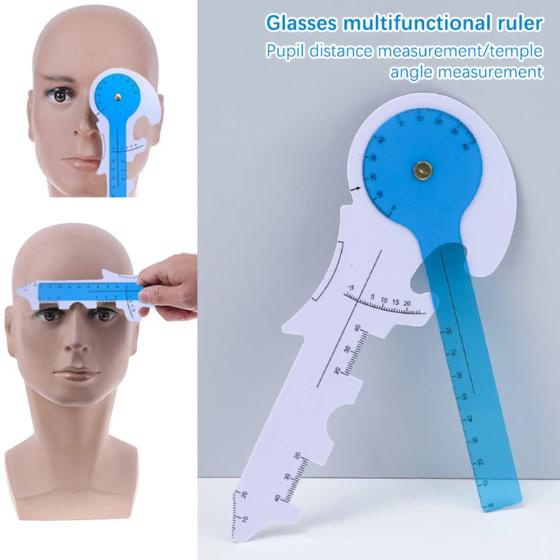 

Eyeglasses Accessories Set With Multifunctional Frame Measuring Tool Plastic Pupillary Distance Ruler