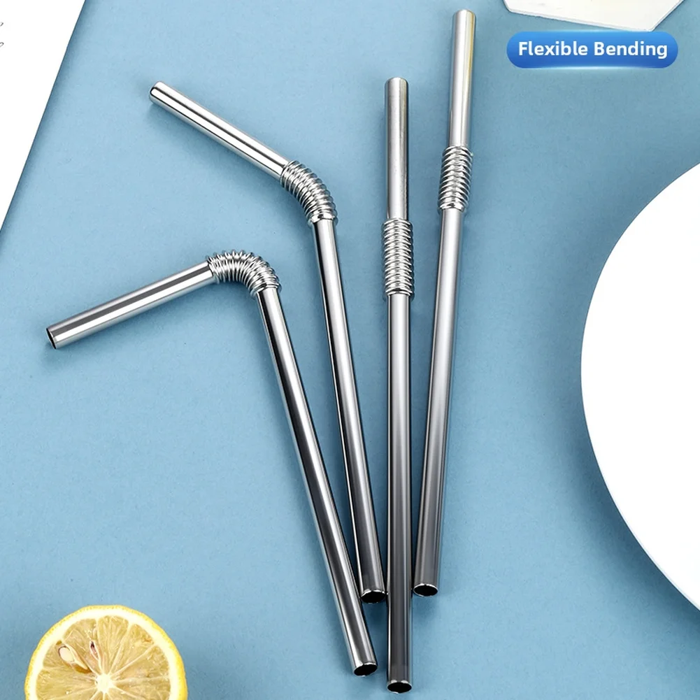 Stainless Steel Reusable Bendable Straw for Reducing Plastic Waste While Enjoying Milkshakes Iced Tea and Cocktails