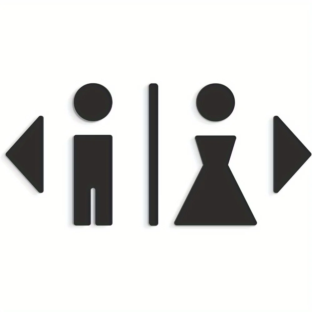 Under 65 characters, here is the optimized title:  **QeeLink 3D Raised Metal Bathroom Sign 15cm Flashing Man Woman Decorative