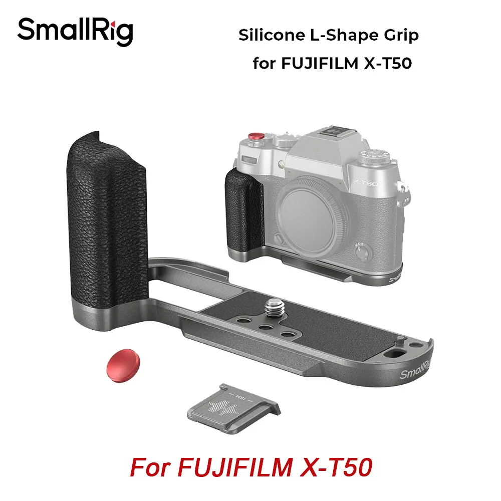smallrig-富士フイルム-x-t50-用シリコン-l-字グリップ-3-色、内蔵-arca-ベースプレート-シャッター-ボタン