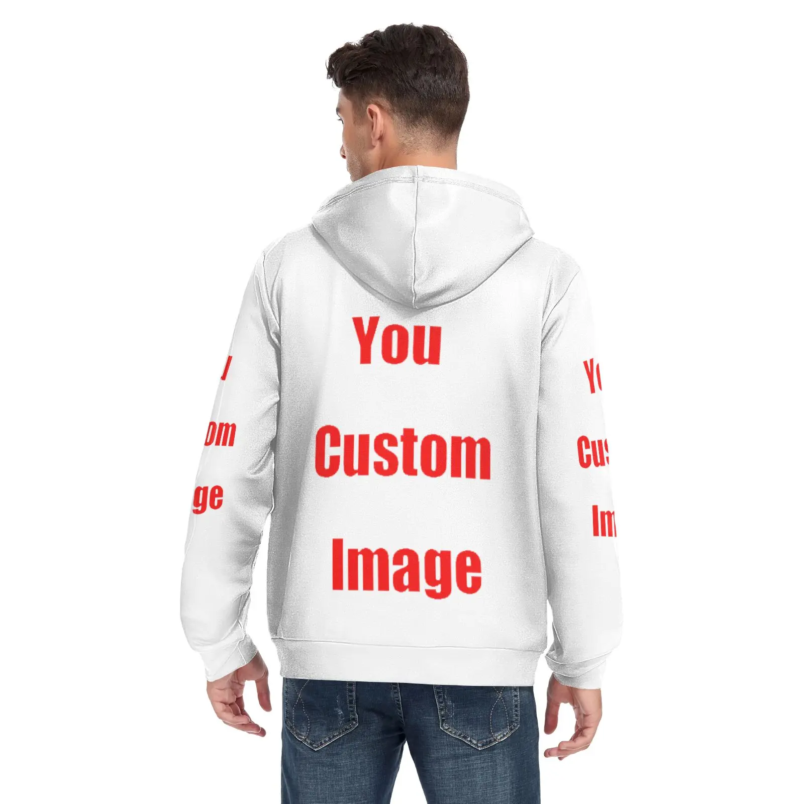 2025 New Autumn Winter Streetwear Sweatshirt Customize Print Zipper Sweatshirt Hoodies Men Hip Hop Hoody Fashion Top Pullover