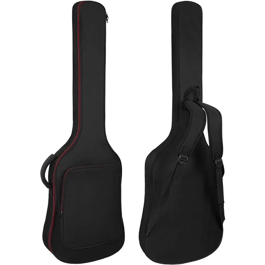 

MUZNOTE Bass Guitar Bag Bass Guitar Bag Gig Bag Backpack Electric Bass Guitar Case Soft 0.38 inch Padding Lightweight with Pock