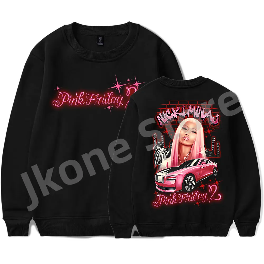 

Nicki Minaj Pink Friday 2 Airbrush Merch Sweatshirts Women Men Fashion Casual HipHop Style Long Sleeve Top