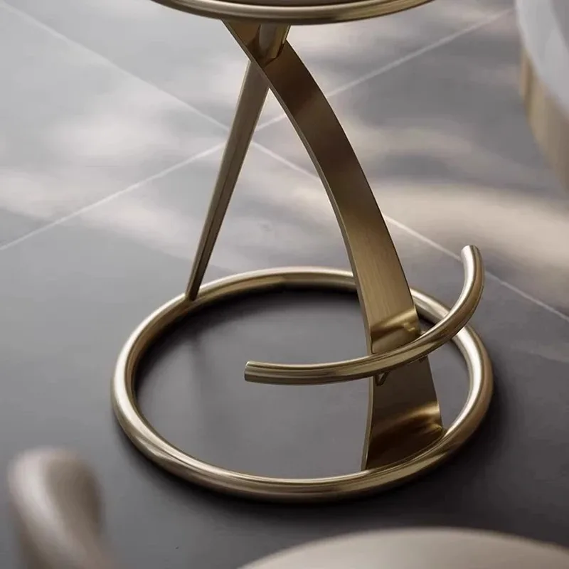 Designer High Stool Italian Light Luxury Bar Chairs Creative Bar Furniture Home Stainless Steel Cafe Kitchen Backrest Bar Chair