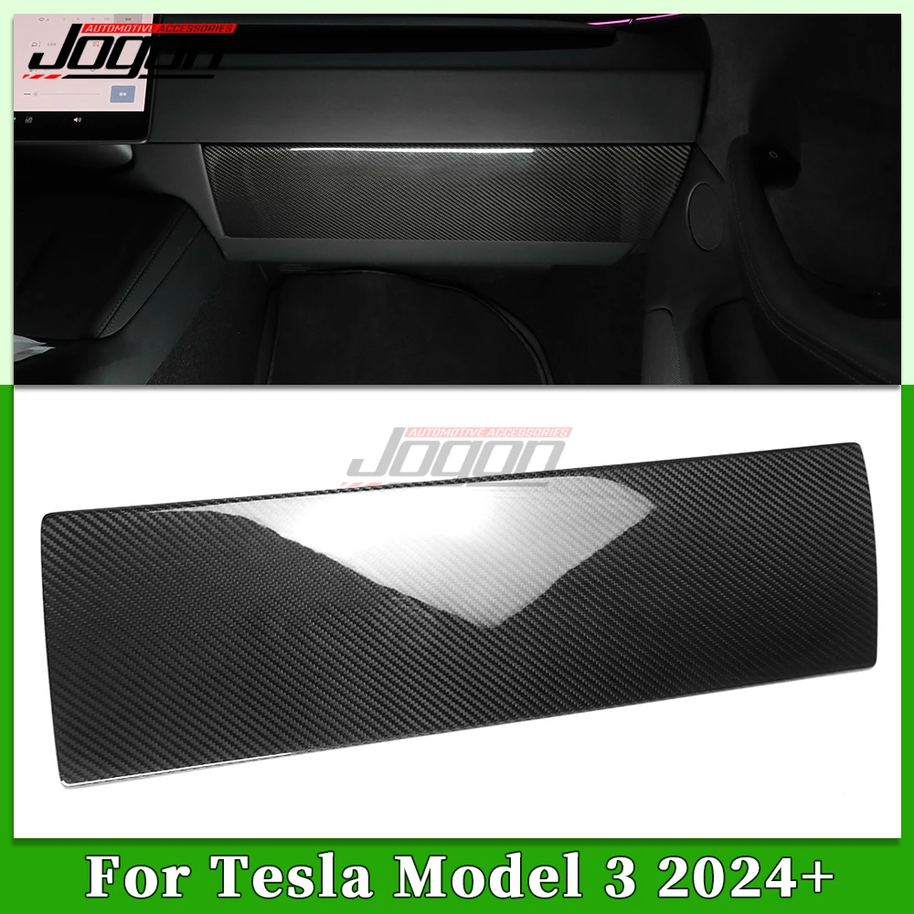 

Real Carbon Fiber Car Interior Central Control Passenger Side Glove Box Panel Cover Trim Decoration For Tesla Model 3 2024