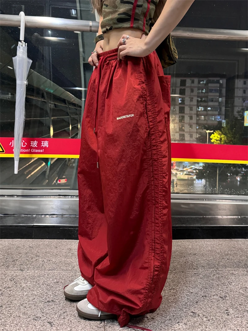 

Брюки-парашюты женские самые дешевые весенние модальные мешковатые силуэты в стиле карго на открытом воздухе милая девушка универсальные дышащие лоскутные Y2K