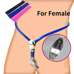 Female Stainless Steel Invisible Chastity Belt with Hole Plug BDSM Strapon Belt Lockable Underwear Adult Sex Toys for Woman