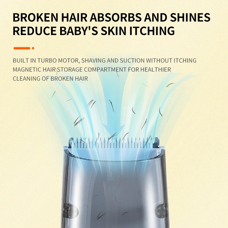 Automatic Gather Hair Trimmer for Baby Waterproof Kids Hair Clipper Children Sleep Hair Cutting Machine Shaver