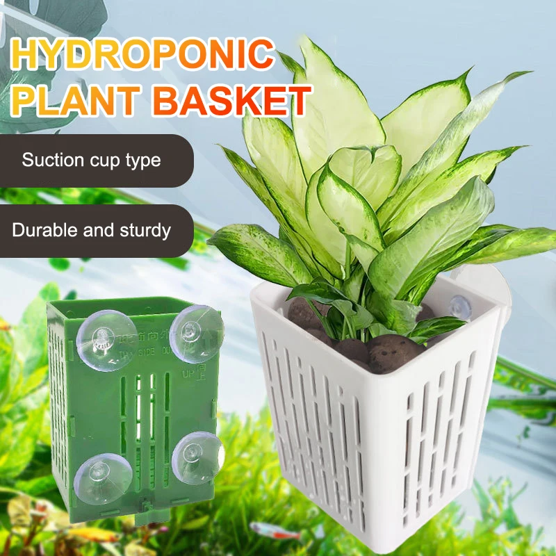 Fish Tank Aquaponic Fixed Planting Planting Basket Hanging Plastic Suction Cups Aquarium Plant Holder Aquarium Aquascape Decora