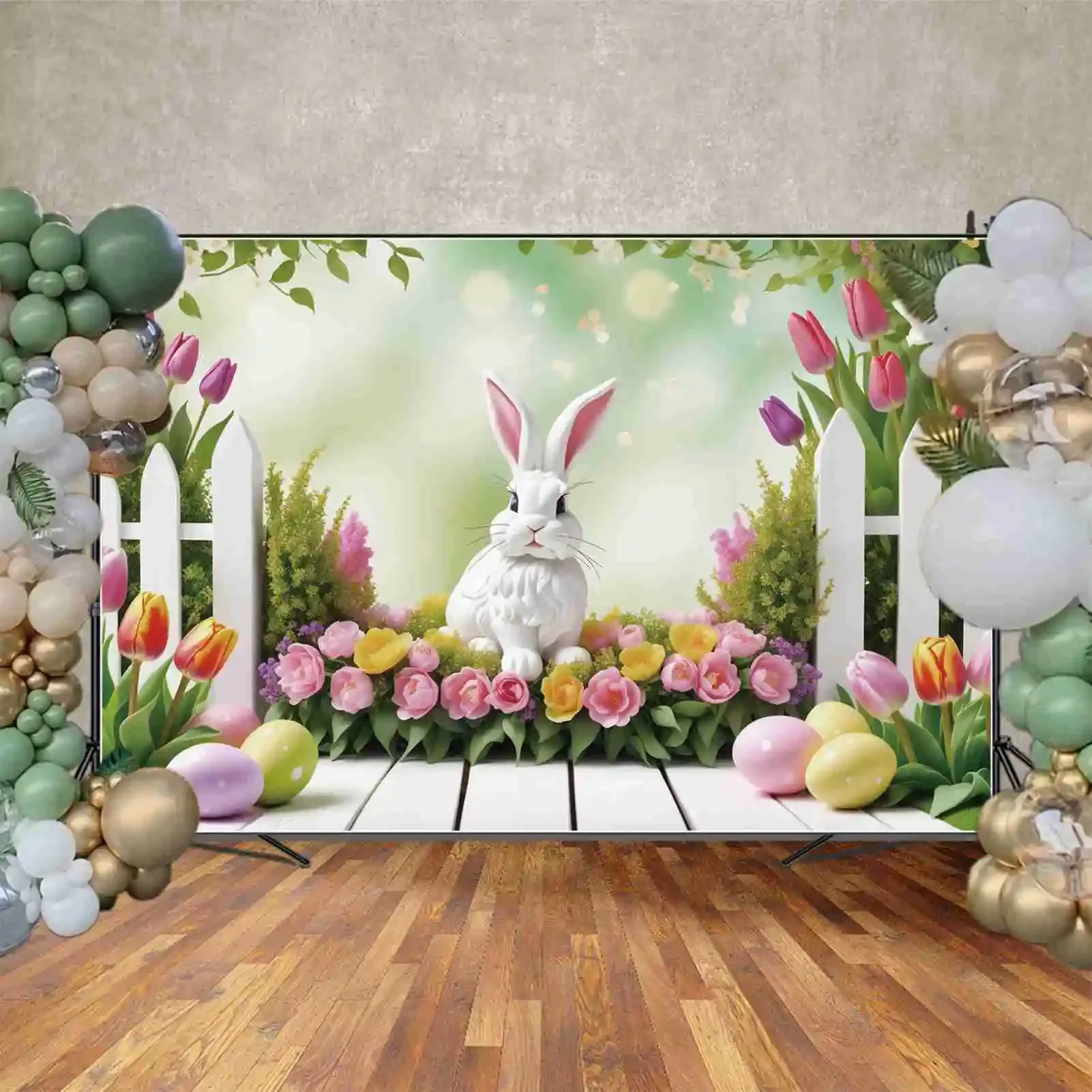 Moon.qg ฉากหลังถ่ายภาพผ้าม่านตกแต่งฤดูใบไม้ผลิหลอดไฟประดับแบบสายงานปาร์ตี้พื้นหลังโบเก้แบนเนอร์ภาพโซนสำหรับเด็กดอกไม้ไข่