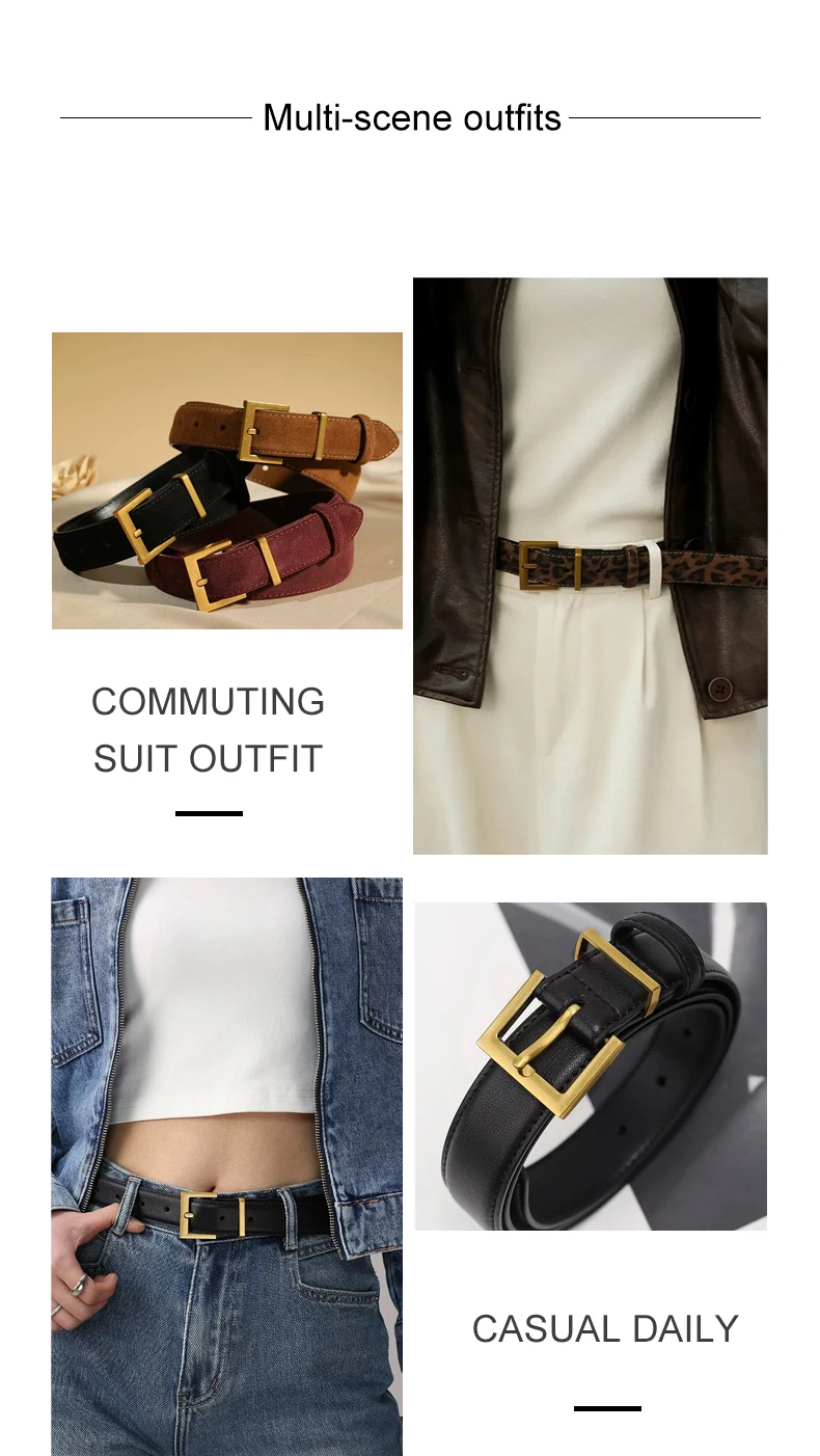 Modischer Damengürtel aus Leder mit Gold-/Silbernadel-Schnalle, modisch und vielseitig, Jeans-Freizeit-Dekoration, Designer-Gürtel – Detail 5