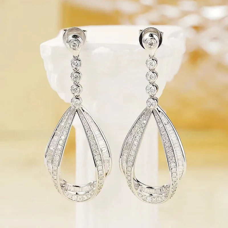 

2024 New S925 Silver Fashion Personalized Style Water Droplet Earrings for Women Hot Selling in Europe and America