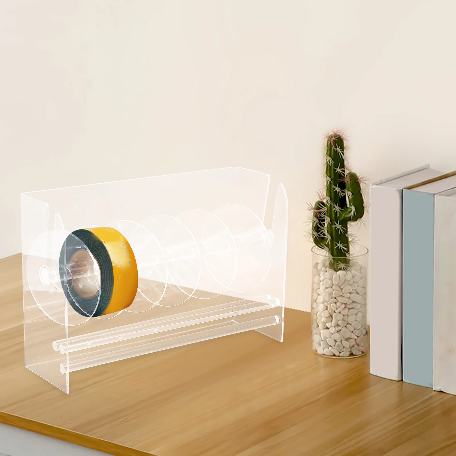 Sticker Dispenser Stand Stickers Beugel Acryl Helder Label Home Desktop Organizer Kantoor