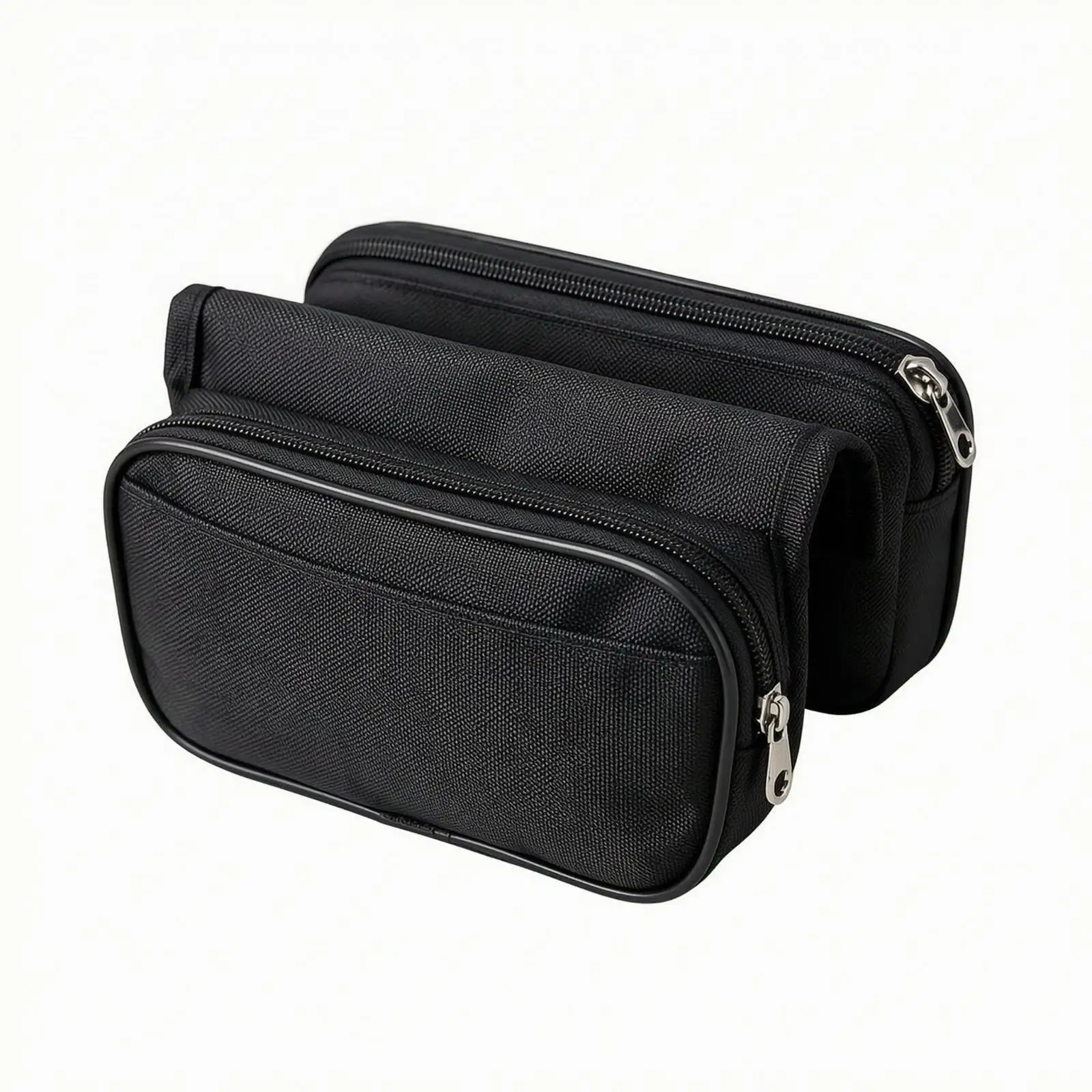 Two-Wheeled Crossbar Storage Bag Oxford Cloth Two-Wheeled Frame Bag with Zippered Compartments Multi-Compartment Biking Crossbar