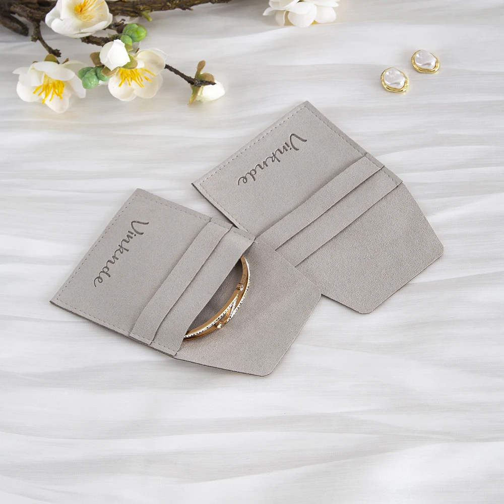 Microfiber Velvet Jewelry Packaging Bag Customized Pouch Necklace Earrings Ring Storage Small Wedding Favor Bags Gift with Logo