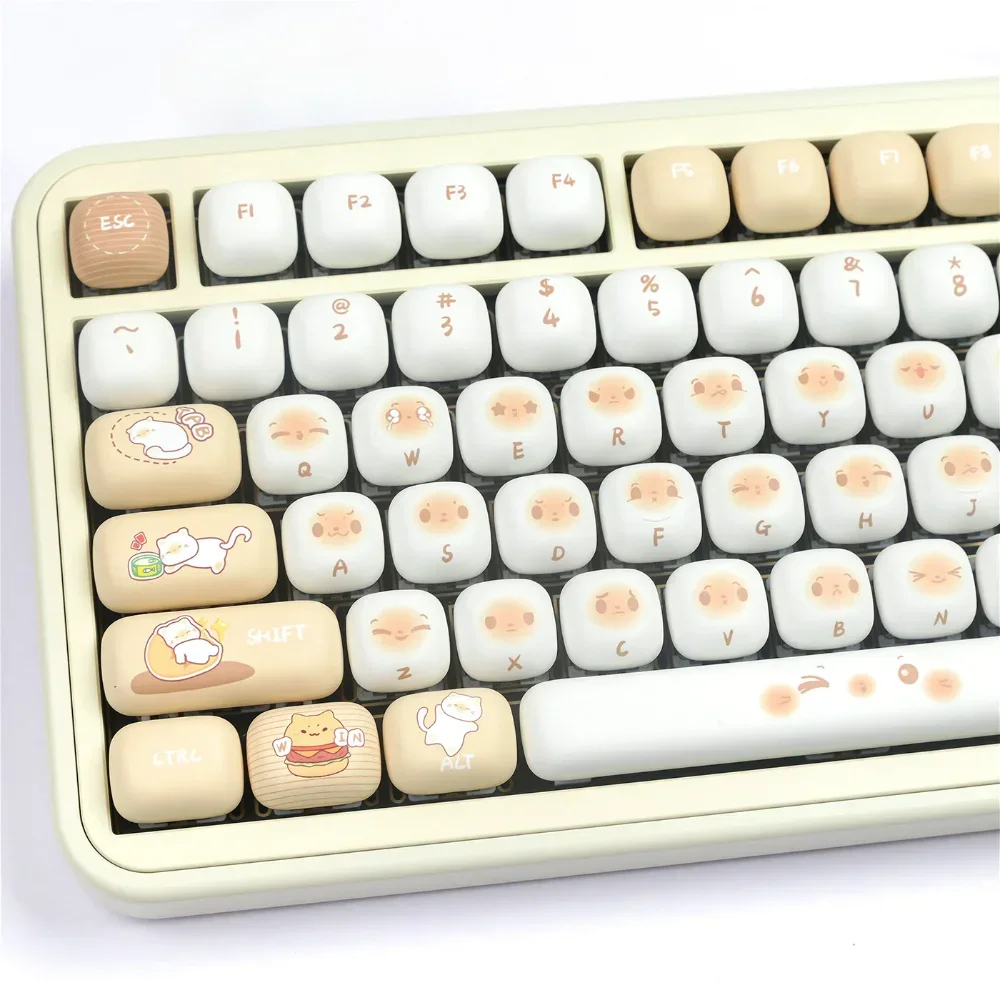 Bread Kitten MOG Keycap Set PBT Cute 137 Keys Split 7U Space per MX Switch 60/84/90/104/108 Layout tastiere meccaniche