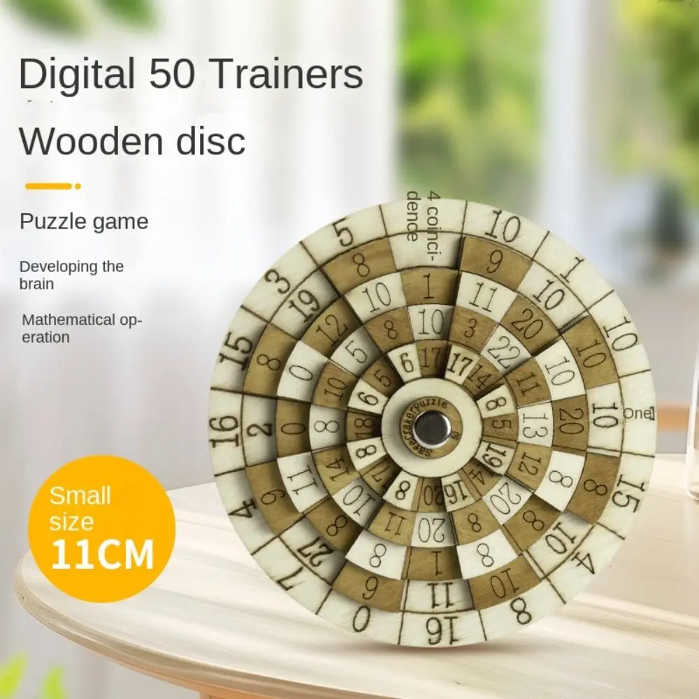 Turntable Digital Huarong Road Number Puzzle Wooden Montessori Toys IQ Test Brain Teasers Math Games For Kids Rompecabezas