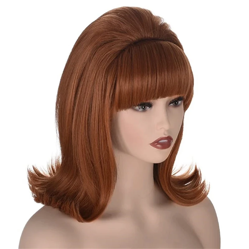 HAIRJOY Kunsthaar Damen Flip Perücken 70er Pinup Perücken 60er Retro Beehive Stil Vintage Look Halloween Kostüm Perücke – Detail 13