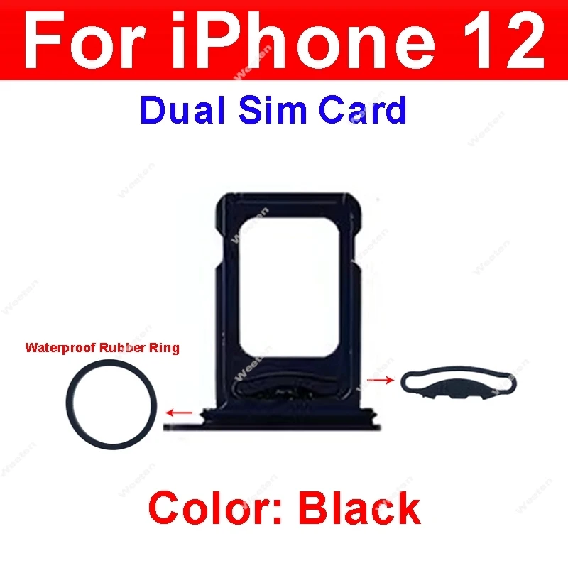 SIM Card Tray For iphone 12 Dual Single SIM Card Holder SIM Card Reader Slot Replacement