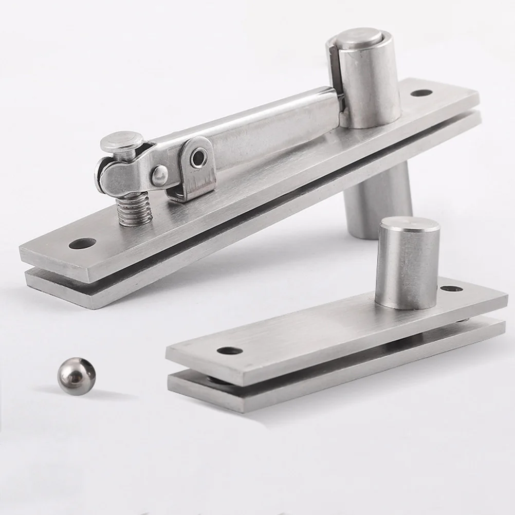 

2pc 360 Degree Rotating Hinge Stainless Steel Door Pivot For Furniture Wood Aluminum Frame Hidden Door Hardware Fittings Silver