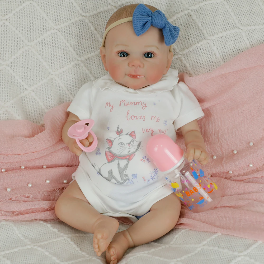 Bambola realistica da 19 pollici per bambina rinata, in morbido silicone, vinile, bambola di simulazione, per bambini, vestire, giocattolo, compleanno, regali di Natale