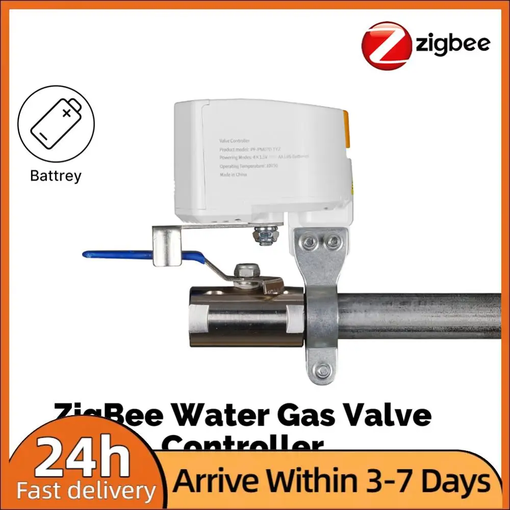 

Контроллер клапанов для воды и газа ZigBee Smart Battery, совместимый с Alexa и Google Home, для перекрытия подачи воды и газа