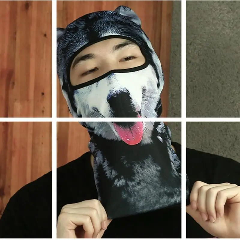 قبعة صغيرة حرارية ثلاثية الأبعاد غطاء وجه حيواني قناع وجه دراجة دراجة على الجليد قبعة شتوية للحفلات لمهرجان موسيقى عيد الميلاد #1