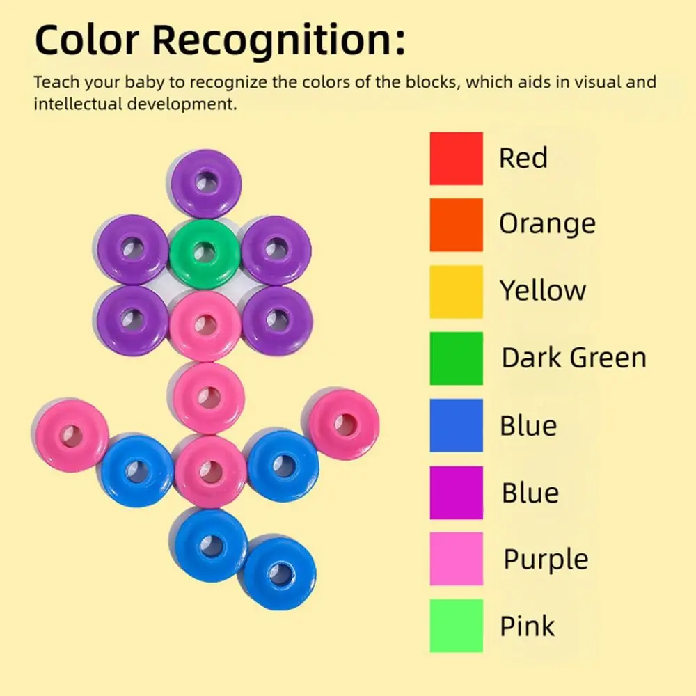 48/100/160PCS Multicolor Montessori Threading Beads Toy Building Blocks Bracelet Toy DIY Beaded Game Fine Motor Skills Plastic