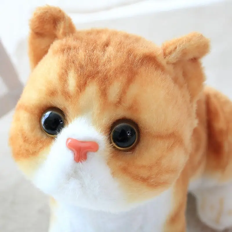 Orange Cat American Shorthair Plush Toy Like Real Cute Little Kitten Colorful Cats Doll Striped Sweet Peluche Children Present