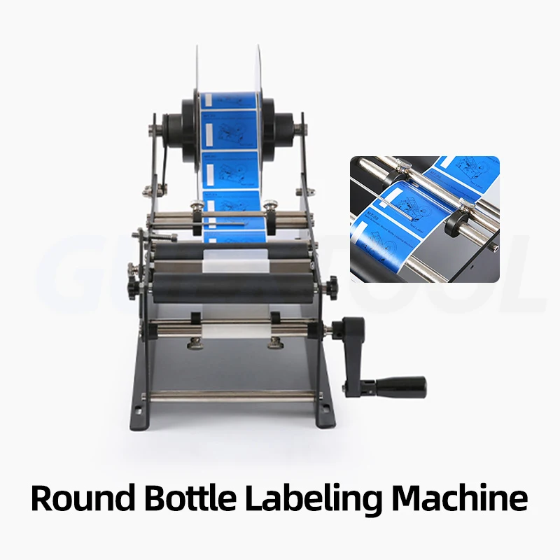 Circular Bottle Labeling Machine Manual Glass Bottle Plastic Bottle Can Sticker Machine Adhesive Handheld Trademark Machine