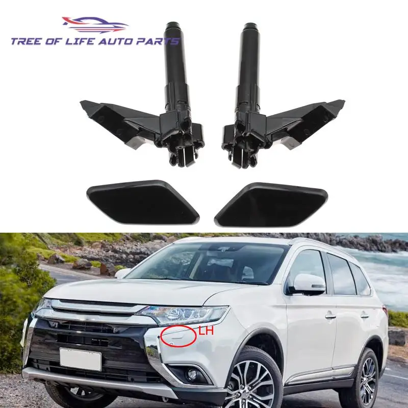 Cubierta de chorro de boquilla de pulverización de arandela de Faro de parachoques delantero para Mitsubishi Outlander 2016 2017 2018 2019