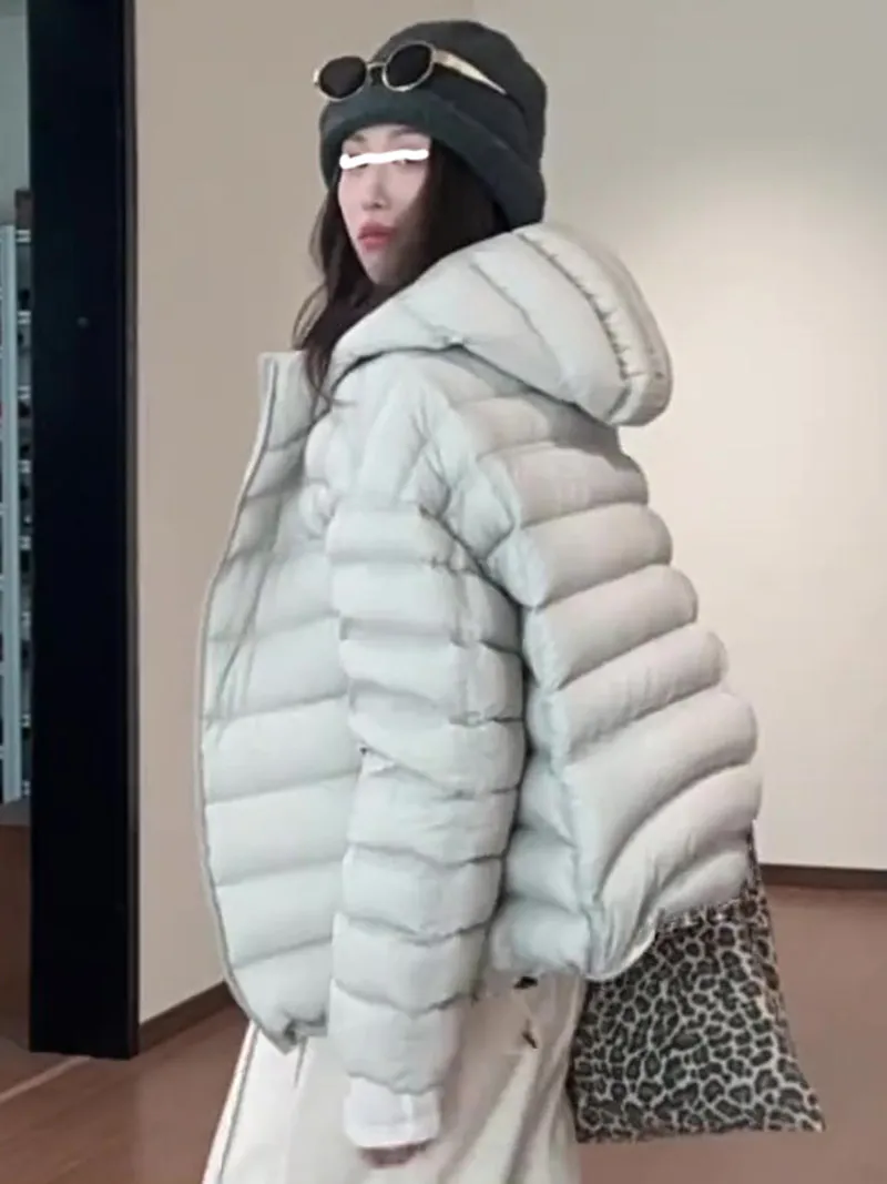 

Women's Loose Fit Short down Jacket 2026 New Style Korean Style Hooded Lightweight Warm Outerwear Duck Feather Vest Nylon