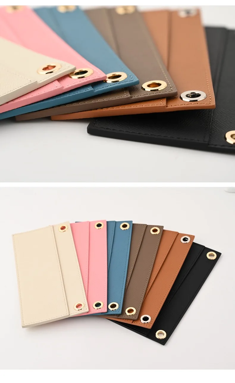 Inner lining accessory for transforming length wallet into crossbody bag inner cushion card holder insert