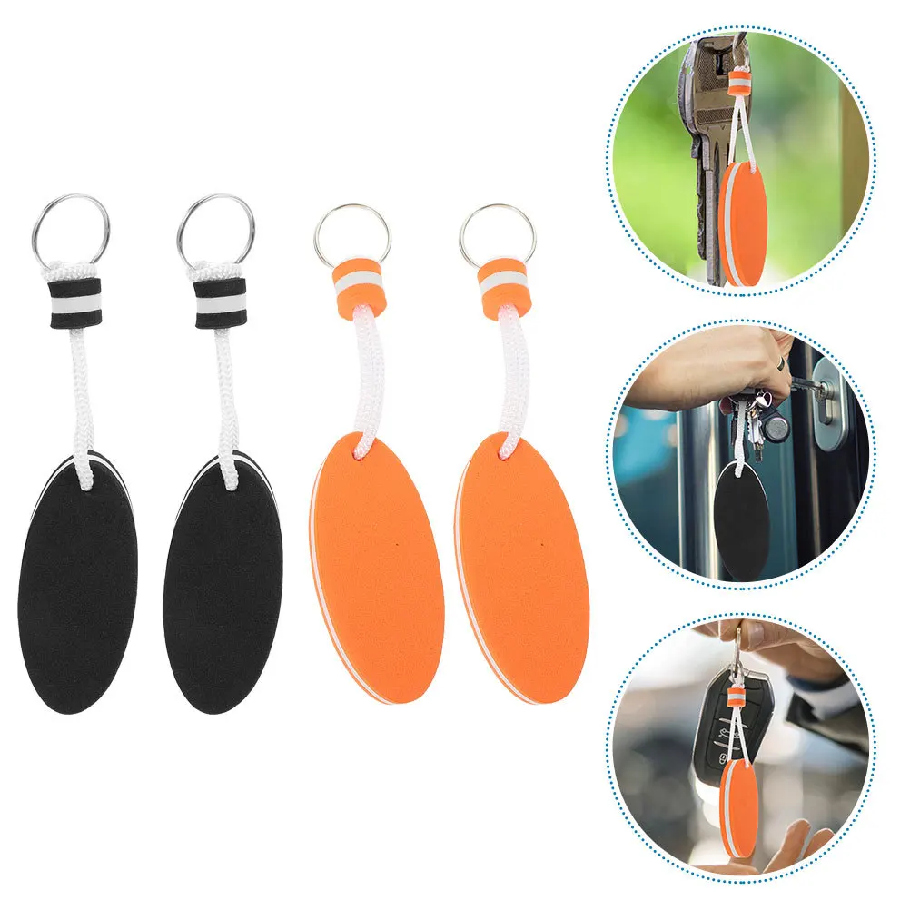

4pcs Floating Keychain Key Ring Float Safety Chain For Boat Swimming Pool Outdoor Sports Eva Foam Key Holder Accessory