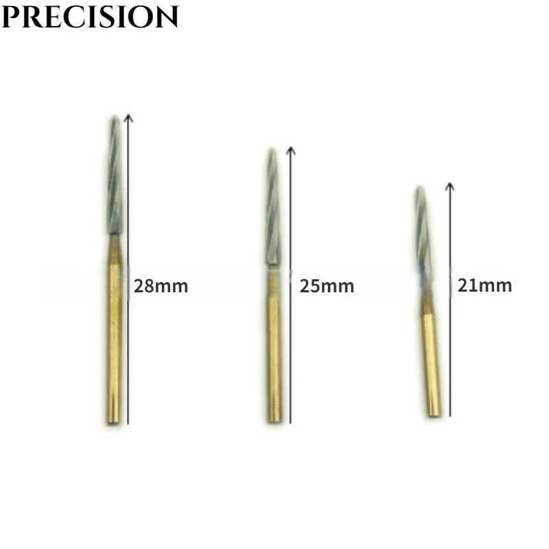 3pcs Dental Lengthening Crack Drill Tungsten Steel Needle High Speed Needle Resistance Tooth Needle Dentist Tool 21mm 25mm 28mm