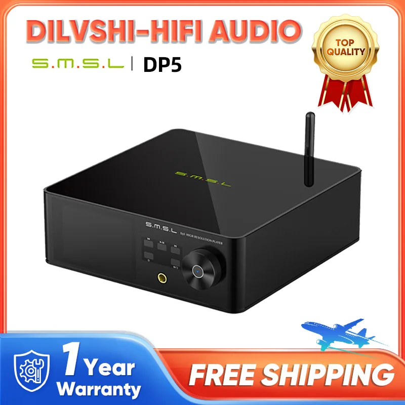 SMSL DP5 HIGH RESOULUTION PLAYER HiFi decoding headphone amplifier  ES9038PRO Bluetooth USB DLNA NAS DSD256 PCM384KHz MQA player