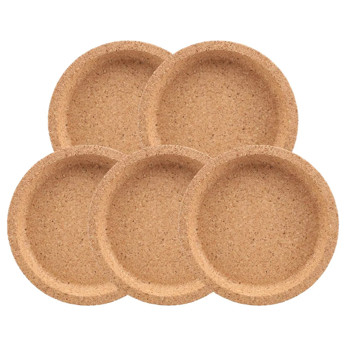 Coaster da cortiça da bebida para restaurantes e barras, resistente ao calor, reusável, natural, redondo, água, 5 PCes