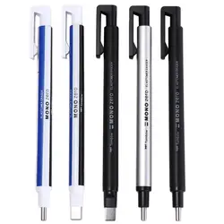 Press Type Mechanical Eraser Super Fine High Precision Pen Shape Rubber Refillable Painting Pencil Eraser Art Supplies