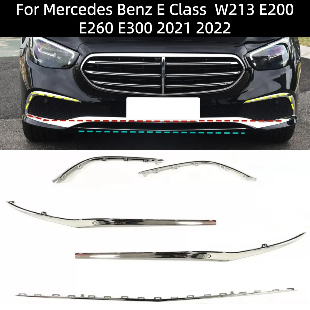 Front bumper chrome strip 2021 2022 For Mercedes Benz E Class W213 E200 E260 E300