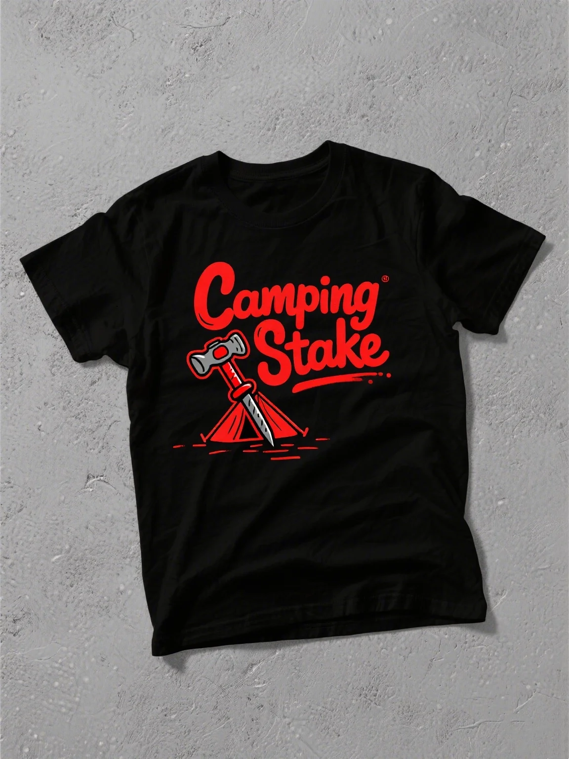 

Harajuku Goth Style Tee: Camping Stake Design – Bold Cotton Wear for Camping Rebels Loose and large size versatile comfortable