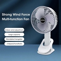 Portable Clip Fan Multifunctional Table Fan With Clip Handheld Fan Rechargeable Mini Wall-Mounted Fan 3 Speed Adjustment