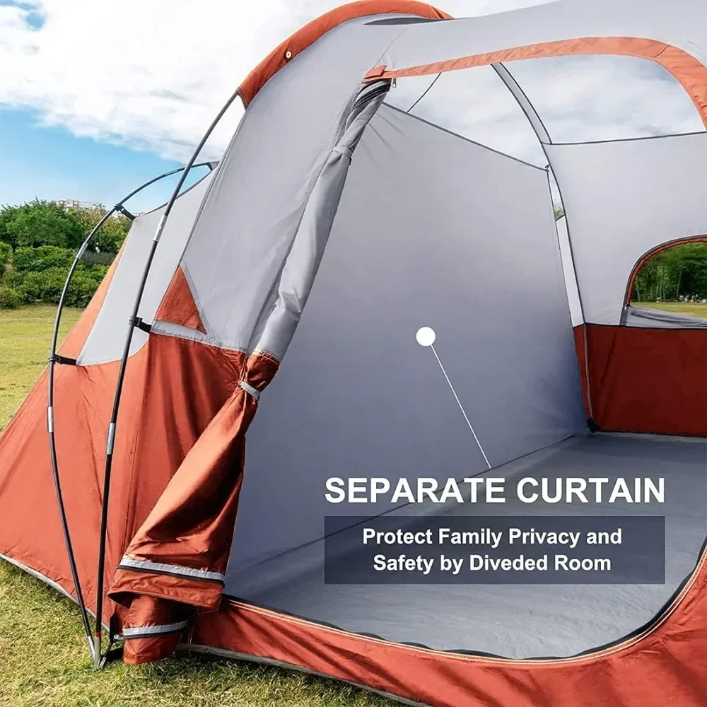 

Camping Tent - Portable Easy Set Up Family Tent for Camp, Windproof Fabric Dome Tent Outdoor for Hiking, Backpacking, Awnings