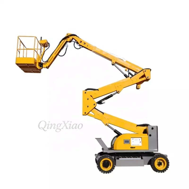 FOB 4x4 Drive Curved Arm Aerial Work Platform With 360 Degree Rotation And 230kg 350kg Load Capacity For Indoor Outdoor Use