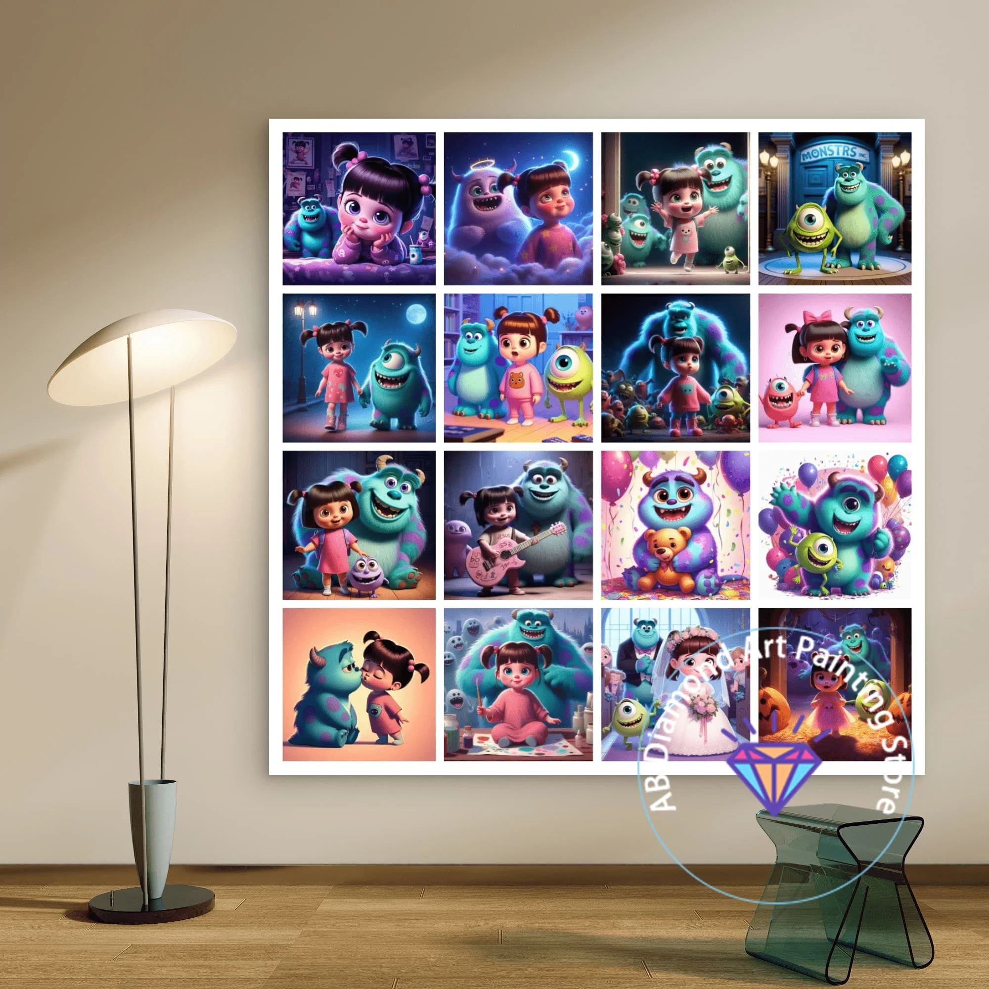 

Monsters, Inc. AB Diamond Painting Kit 5D DIY Diamond Embroidery Cross Stitch Handmade Art Gift Crafts Home Decor Children Gift